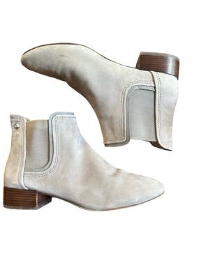 Louise et Cie Waldon Ankle Booties Taupe Leather Pull On Sz 10